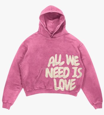 all we need is love hoodie pink