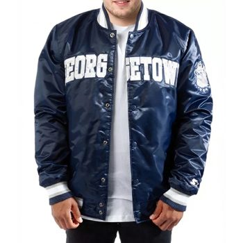 Georgetown Hoyas Satin Bomber varsity Jacket